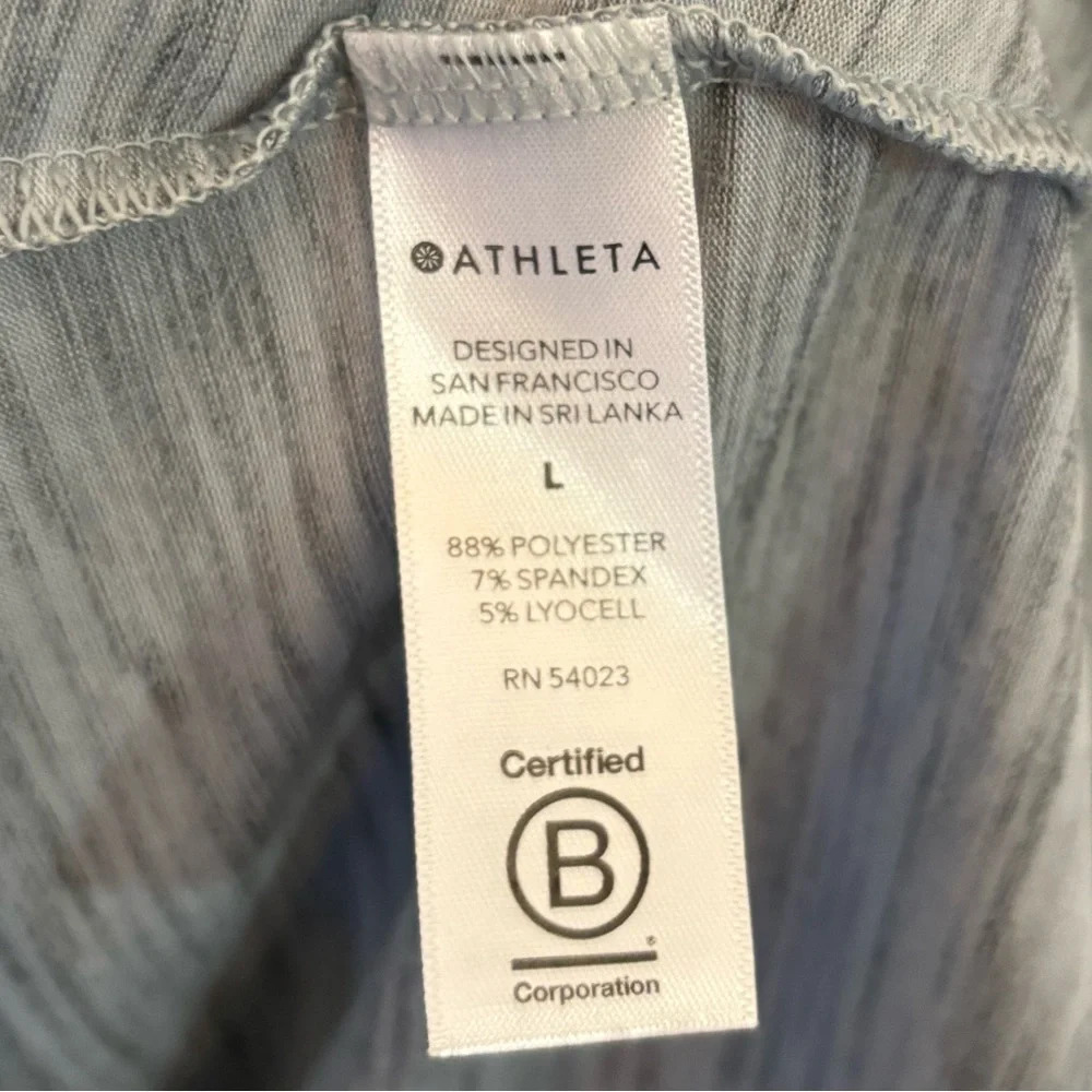 ATHLETA Women’s Essence Flow Spacedye Dolman Top Glacial Blue Anthracite Gray L - Picture 5 of 6